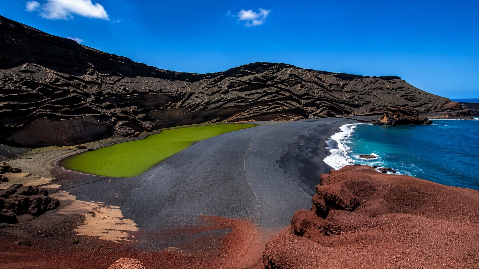 El Golfo och Lago Verde – den smaragdgröna kratersjön på Lanzarotes dramatiska västkust